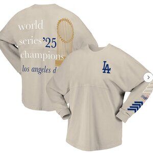 Women's LA Dodgers 2025 World Series Champions Trophy Long Sleeve Shirt Jersey